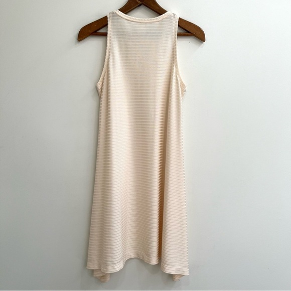 Club Monaco sleeveless ribbed midi dress textured knit shark bite hem size small - Picture 2 of 8